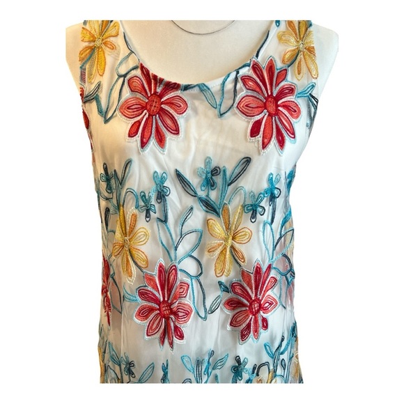 Robbie Bee Floral Cottagecore Embroidered Lace Shift Dress Size PL - Picture 6 of 6